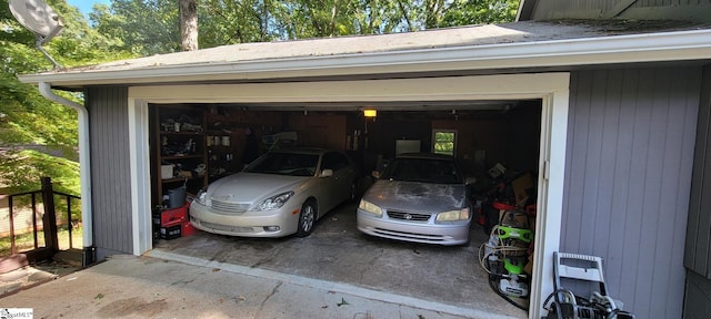 view of garage