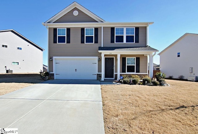 view of property with a garage