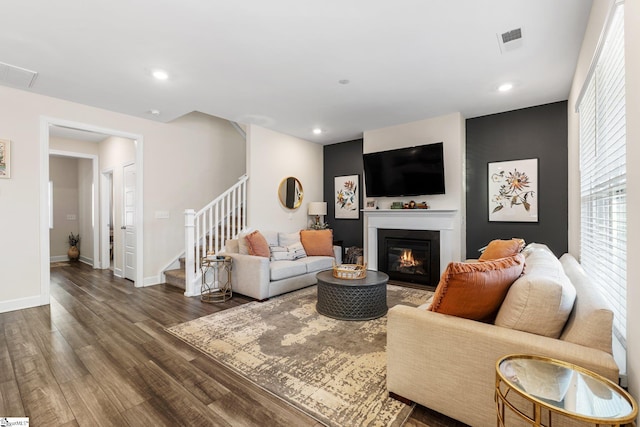 living room featuring hardwood / wood-style floors