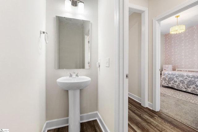 bathroom featuring hardwood / wood-style flooring