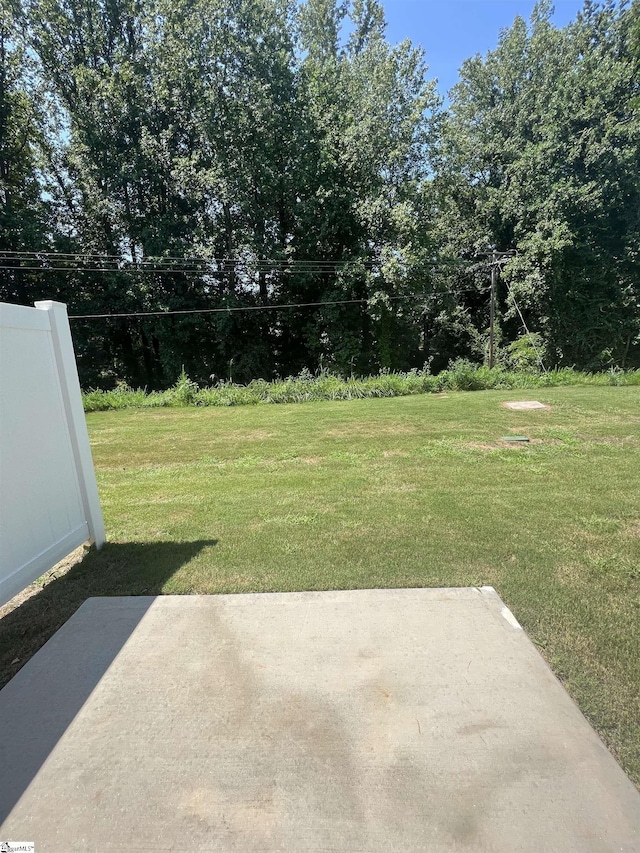 view of yard featuring a patio