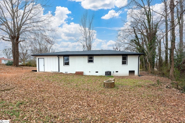 back of house with cooling unit