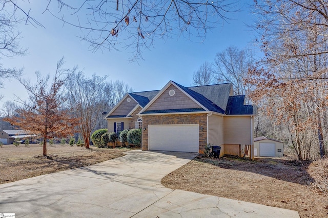 view of front facade with a garage