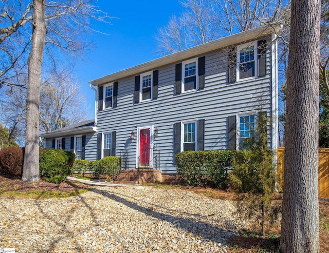 view of colonial inspired home