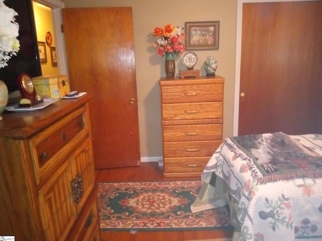 bedroom with wood-type flooring