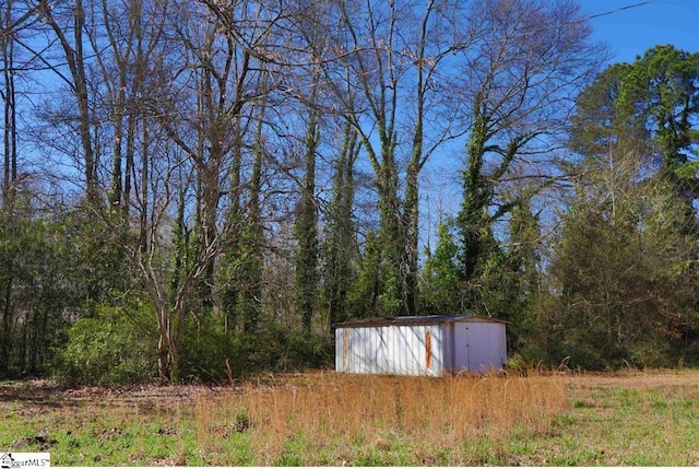 view of yard with an outbuilding