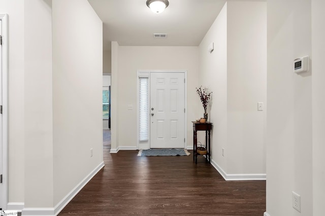 entryway featuring dark wood-type flooring