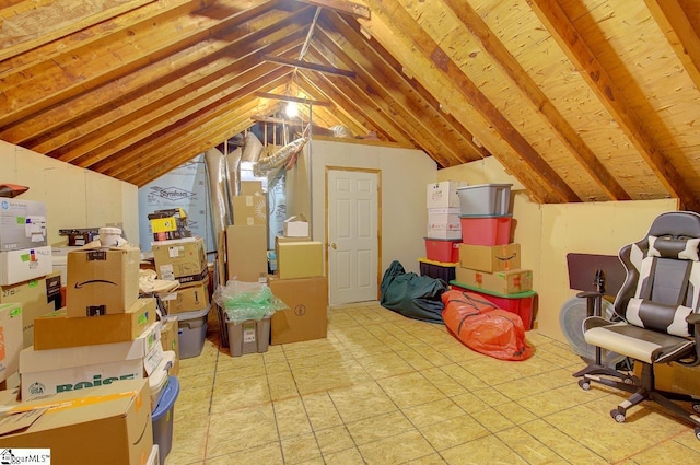 view of unfinished attic