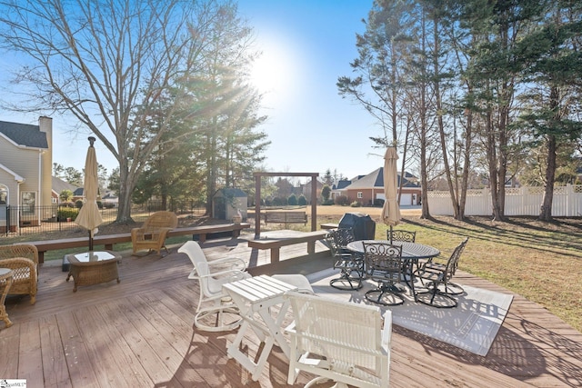 view of wooden deck