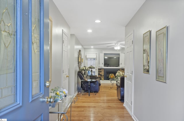 hall featuring hardwood / wood-style floors