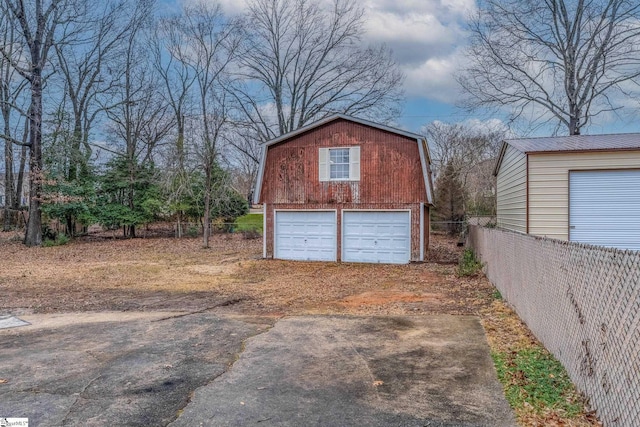 view of garage