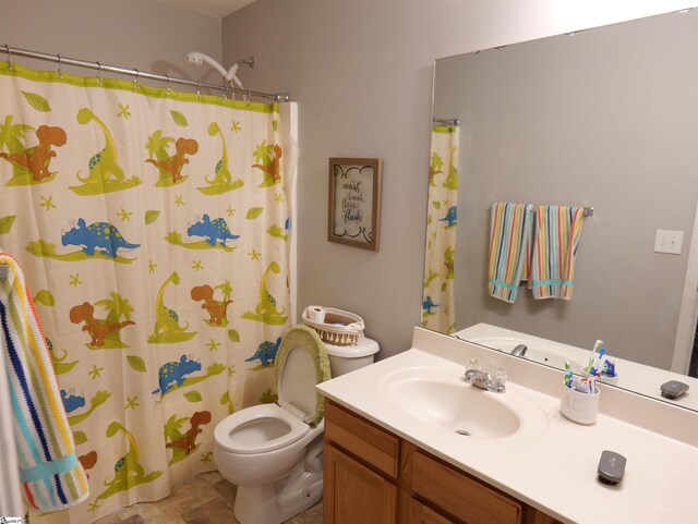 107 Montauk Dr, Greenville, SC 29607 - bathroom featuring vanity, toilet, and walk in shower