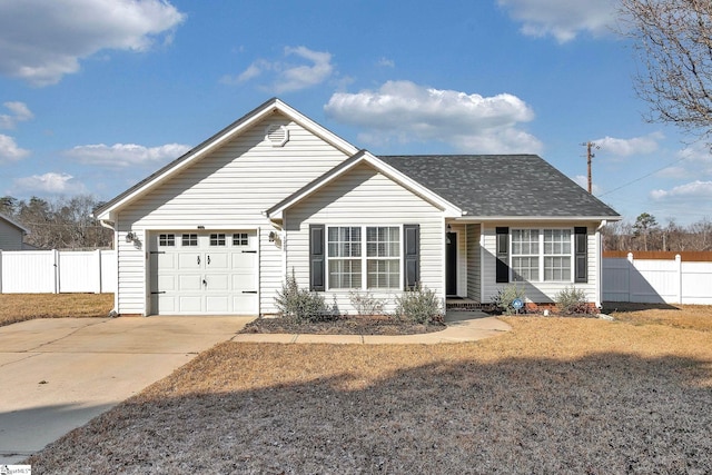 ranch-style house with a garage