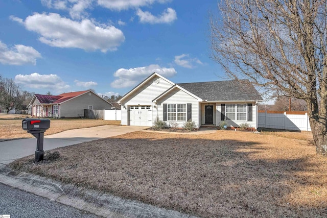 single story home featuring a garage