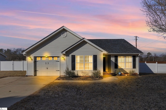 ranch-style house with a garage