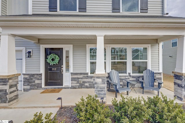 property entrance with a porch