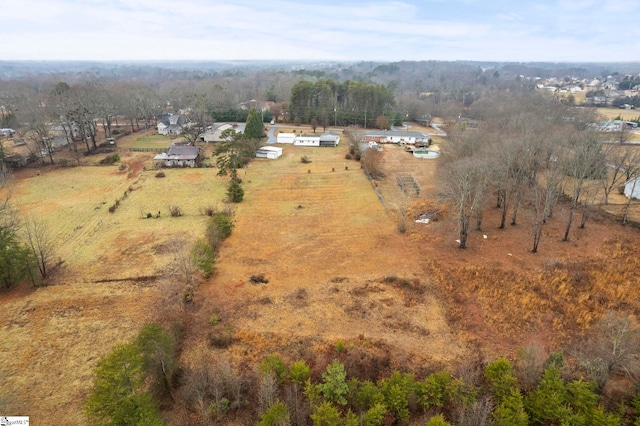 aerial view featuring a rural view