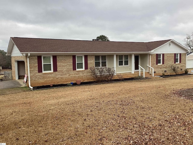 single story home with a garage