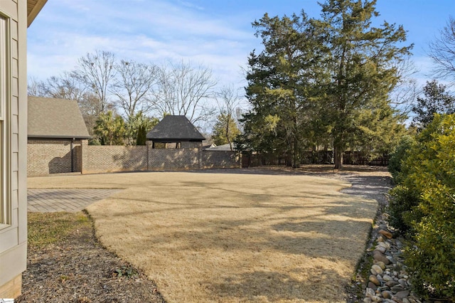 view of yard featuring a gazebo