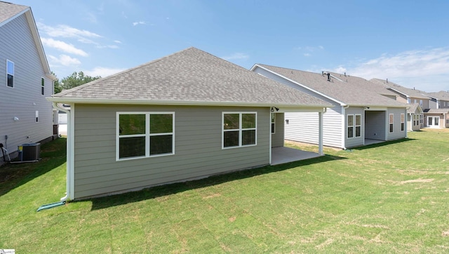 312 Fiery Rd Lot 0170, Mauldin, SC 29607 - back of house with central air condition unit, a yard, a shingled roof, and a patio