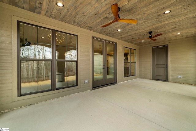 view of patio / terrace featuring ceiling fan