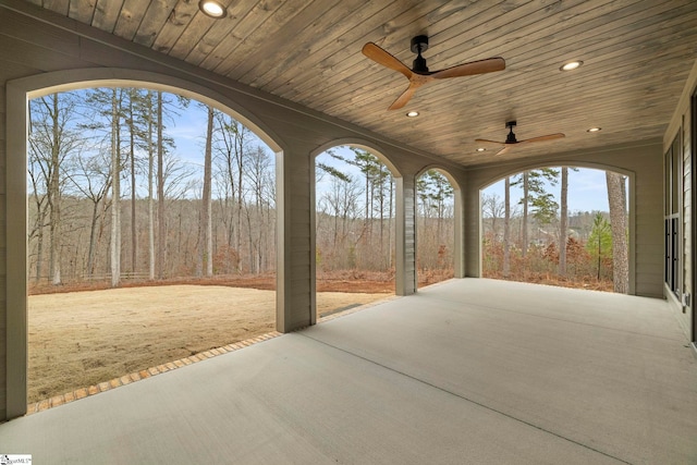 view of patio / terrace with ceiling fan