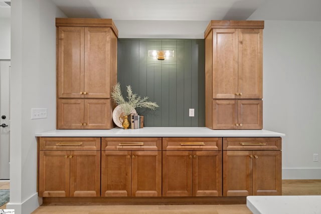 kitchen with light wood-type flooring