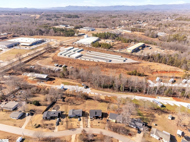 aerial view with a mountain view