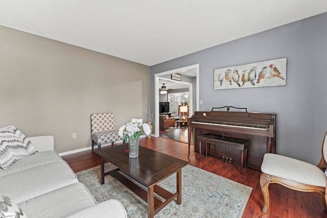 living room featuring hardwood / wood-style floors