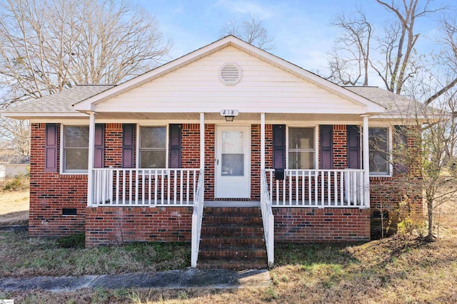 bungalow featuring a porch