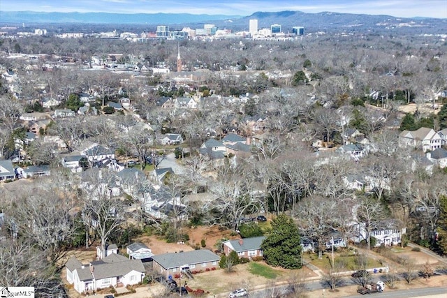 aerial view featuring a mountain view