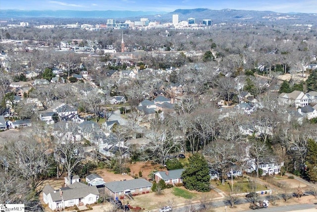 aerial view featuring a mountain view