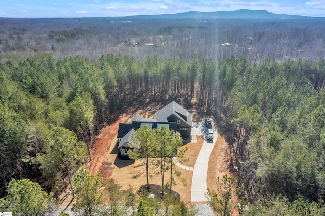 birds eye view of property featuring a mountain view