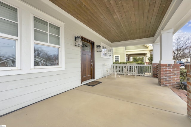 view of patio with a porch