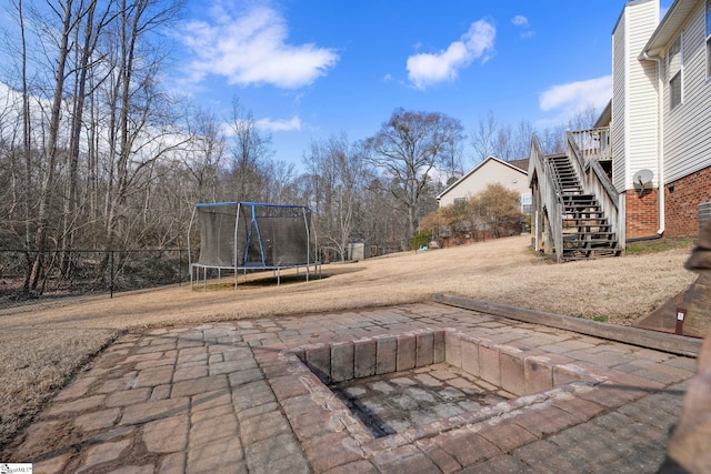 view of patio featuring a trampoline