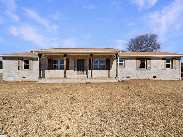 back of property with a yard and a patio