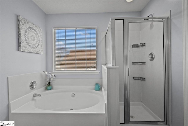 bathroom with independent shower and bath