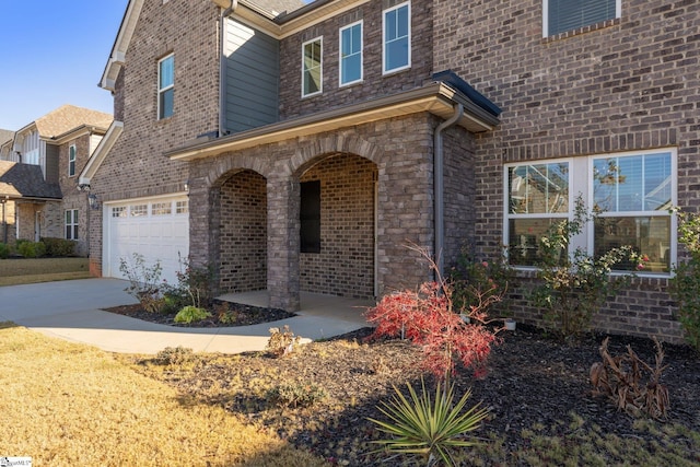 entrance to property with a garage