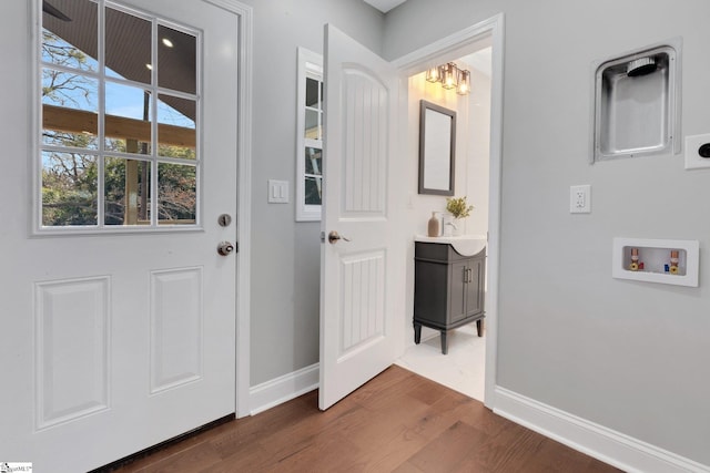 entryway featuring dark hardwood / wood-style floors