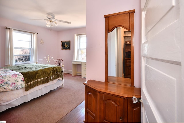 bedroom with carpet floors and multiple windows