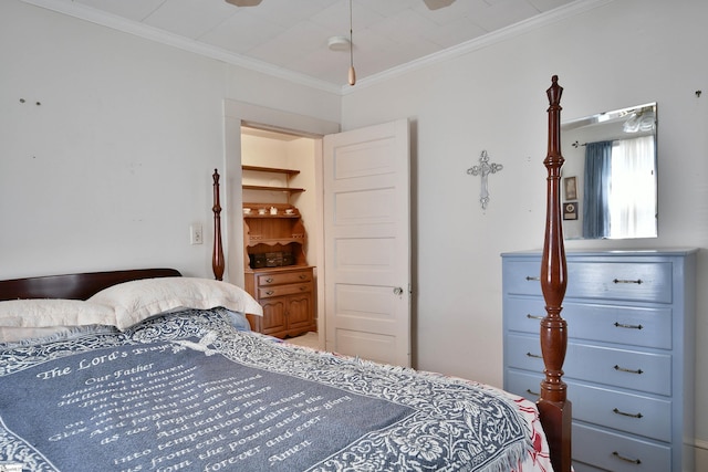 bedroom featuring crown molding