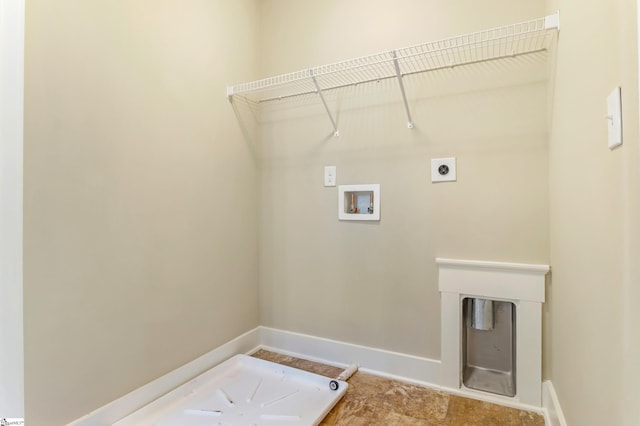 clothes washing area featuring washer hookup and hookup for an electric dryer