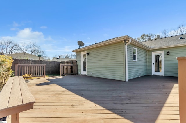 view of wooden deck