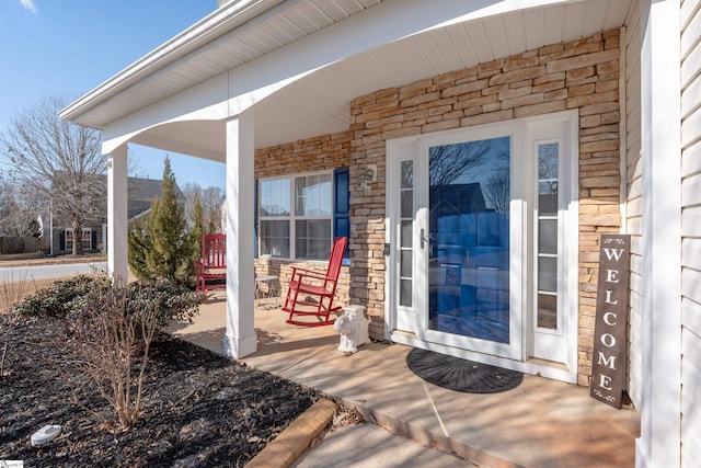 property entrance with a porch