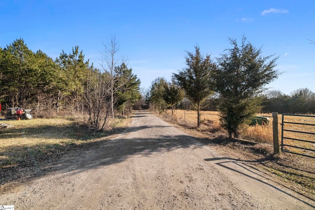 view of street featuring a rural view