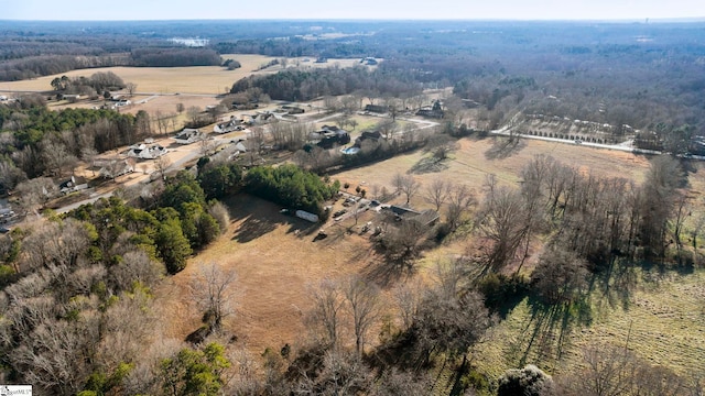 drone / aerial view with a rural view