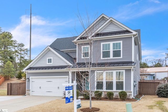 view of front of home with a garage