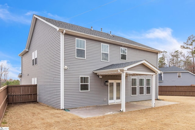 rear view of property with a patio area