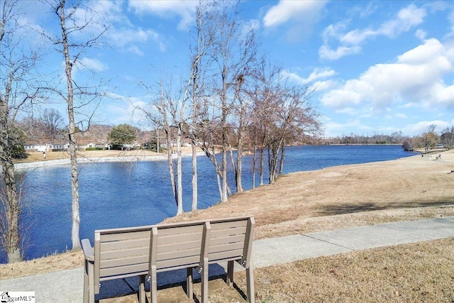 view of property's community with a water view