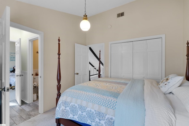 bedroom featuring a closet